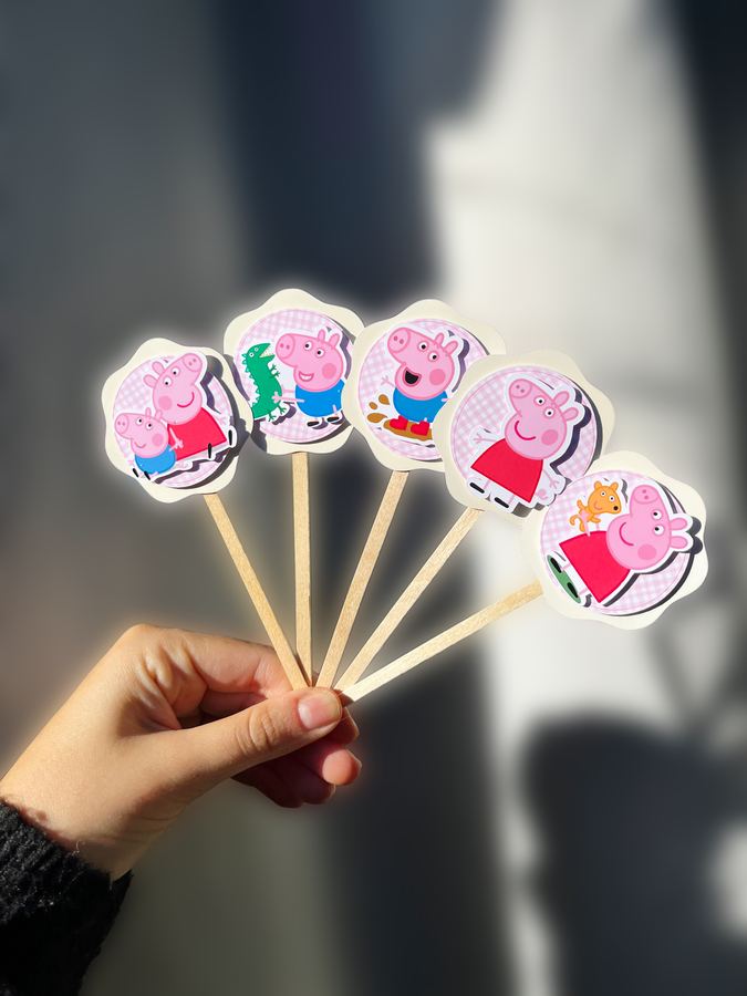 Mini toppers personalizados para cupcakes