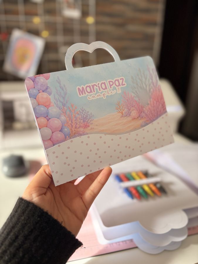 Maletitas de actividades para souvenir de cumpleaños